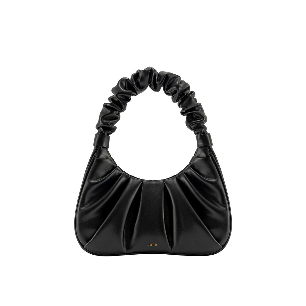 4545 Gabbi Ruched Hobo Handbag - Black